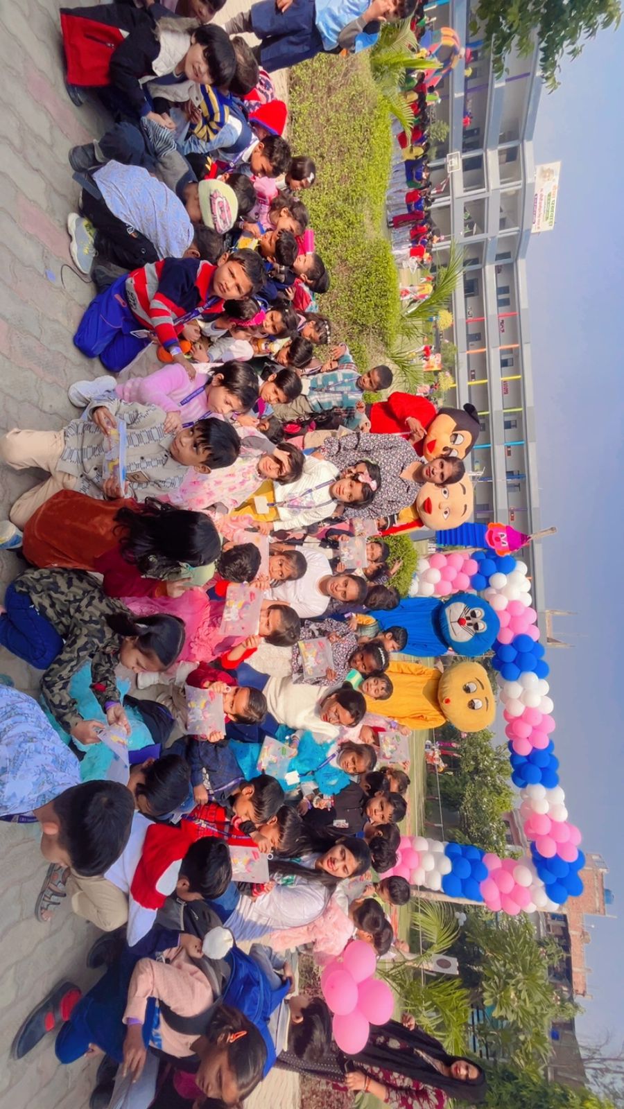 Children doing craft activities in preschool